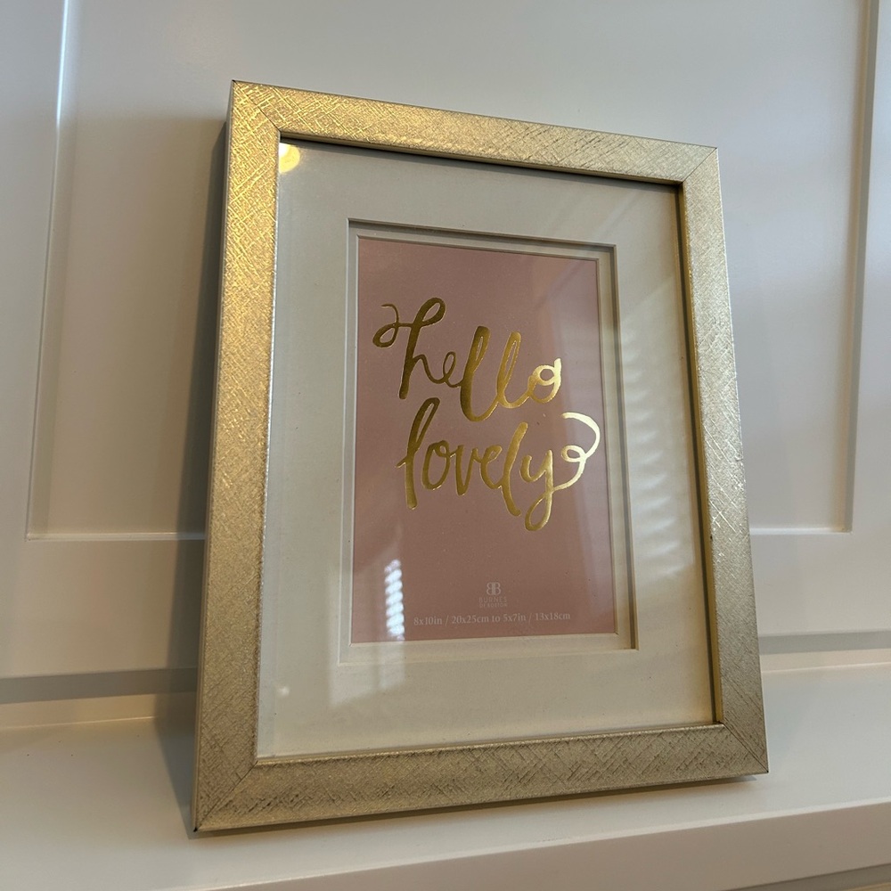 Blush Pink and Gold Wall Decor “Hello Lovely”